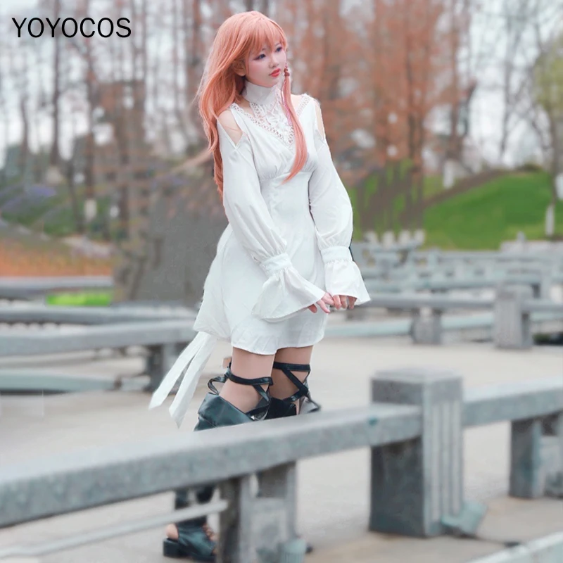 YOYOCOS New FF14 Ryne Minfilia Cosplay Costume 2021 FINAL FANTASY XIV White Cute Lace Dress Game Cosplay Women Christmas Party