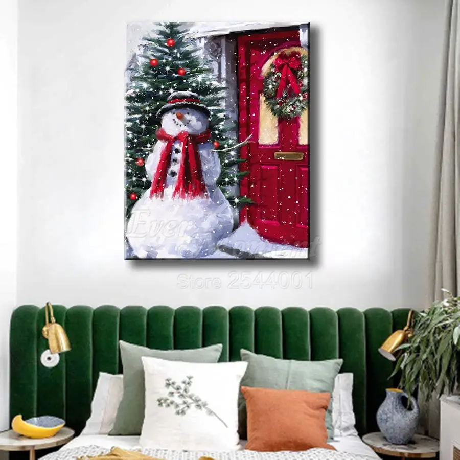 Ever Moment Diamond Painting Cartoon Snowman Christmas Resin Full Square Drill Paint By Diamond Embroidery Decoration ASF2144