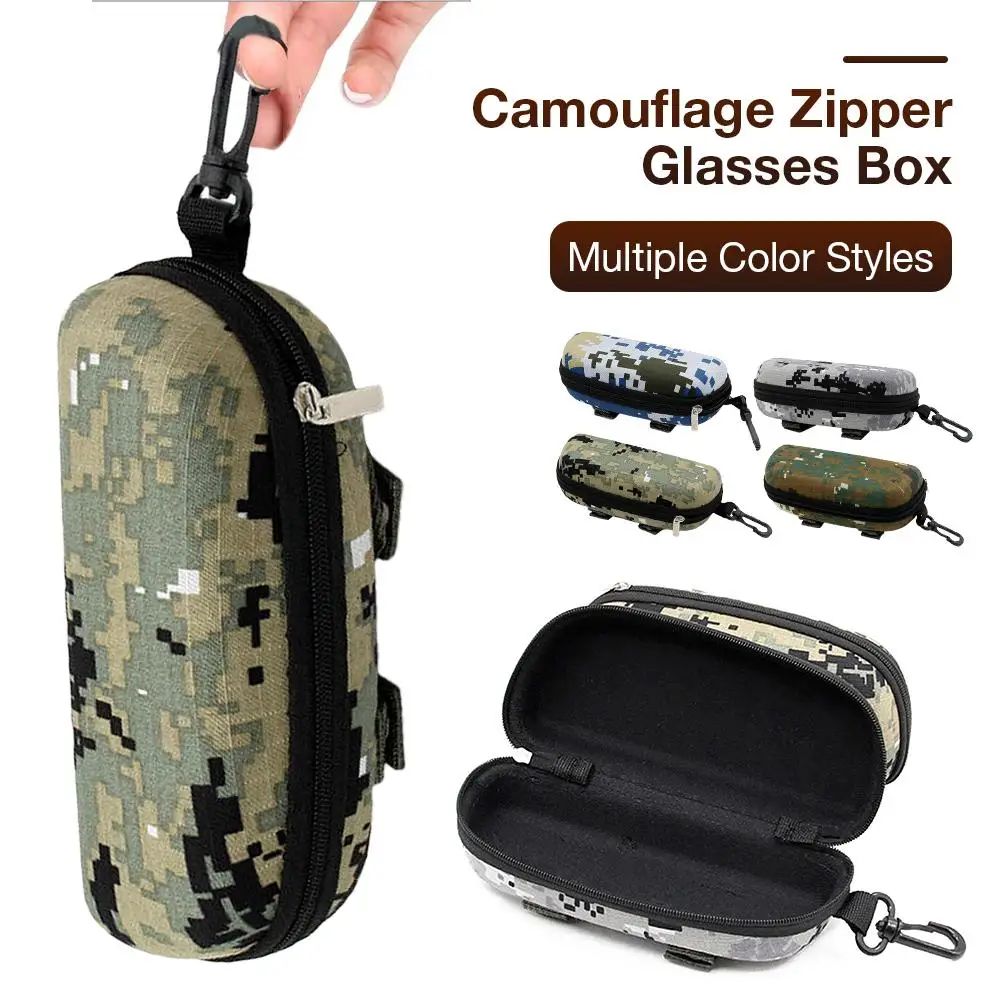 2022 Portable Sunglasses Box EVA Glasses Case Tactical Camo  Eyewear Holder with Buckle Pouch Storage Bag for Outdoor Sports