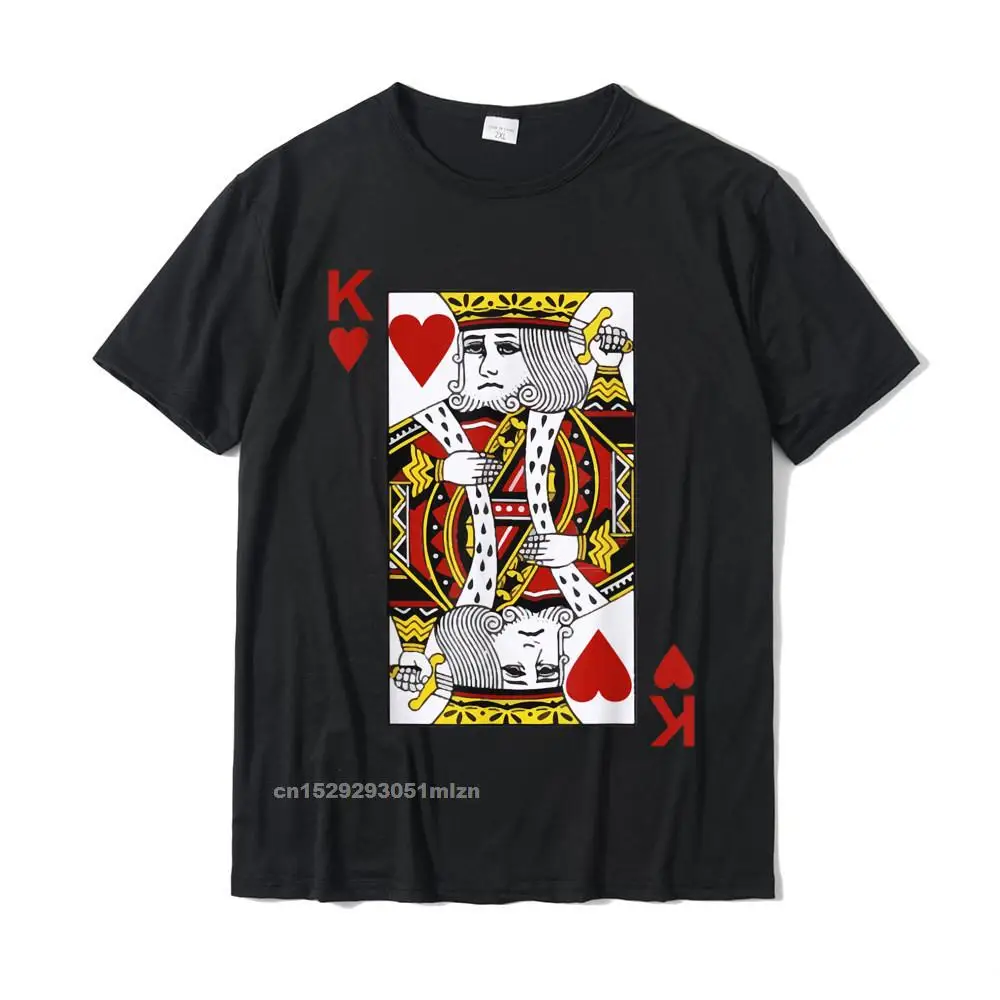 Camiseta del rey de los corazones para hombre, Camisa de algodón con diseño divertido de Blackjack, cartas de póker, 21 K, gran oferta