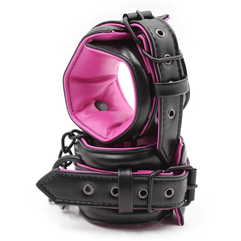 Esposas ajustables de cuero Bdsm para mujer, Juguetes sexuales, cadena de hierro, ataduras de Bondage, juegos para parejas
