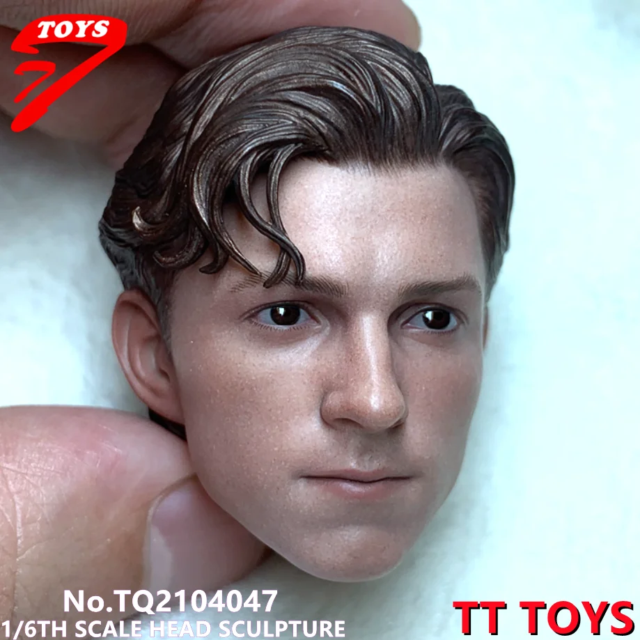 TTTOYS 1/6 Peter Parker Tom Holland Head Sculpt PVC Man Head Model DIY 12'' Action Figure Doll Toys