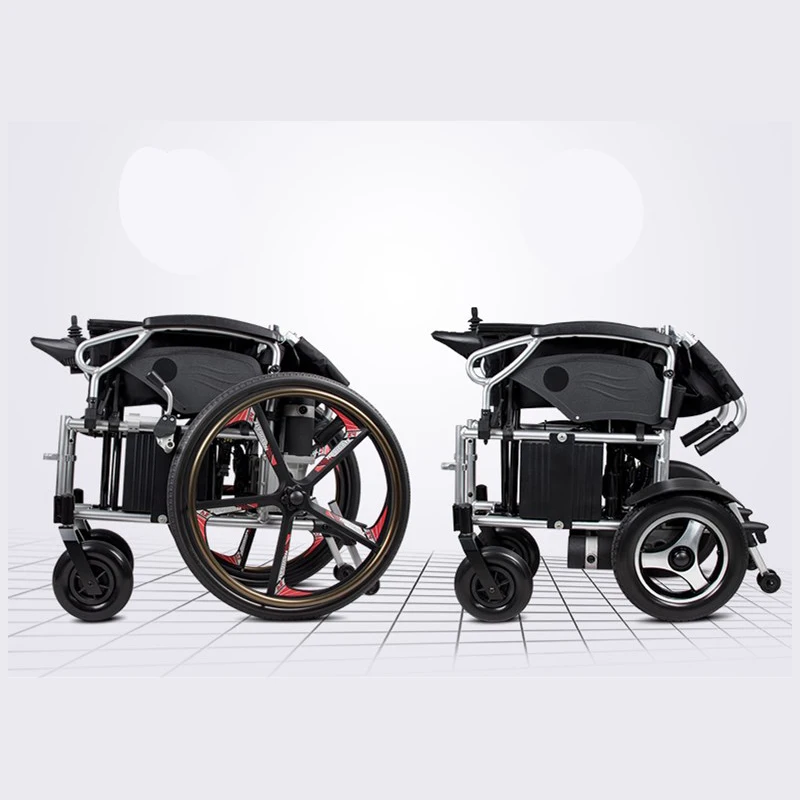 New Design Lightweight Mobility Electric Power Wheelchair Rear Control Remote Portable Folding For Old Elderly Patient Disabled