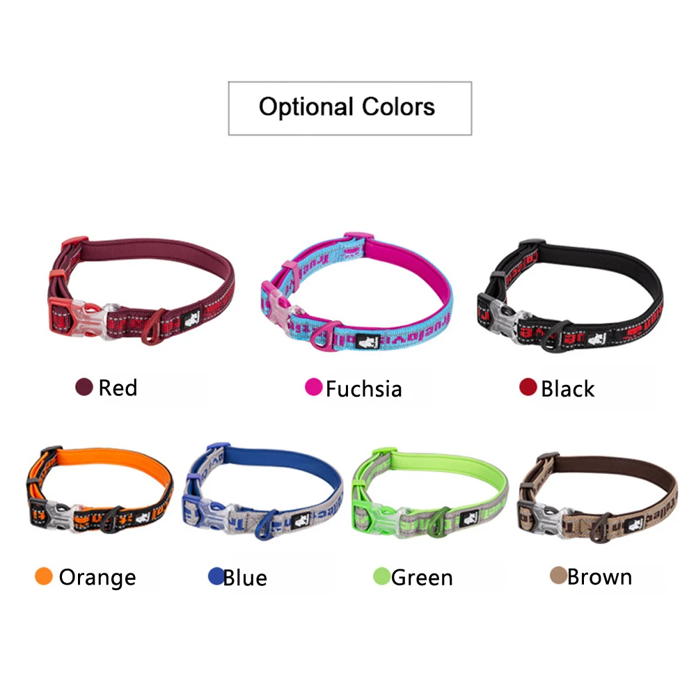 TRUELOVE Dog Collar Best Neoprene Padded 3M Reflective Dog Collar for Large Medium Small  Dogs Pet Supplies Dog Accessories