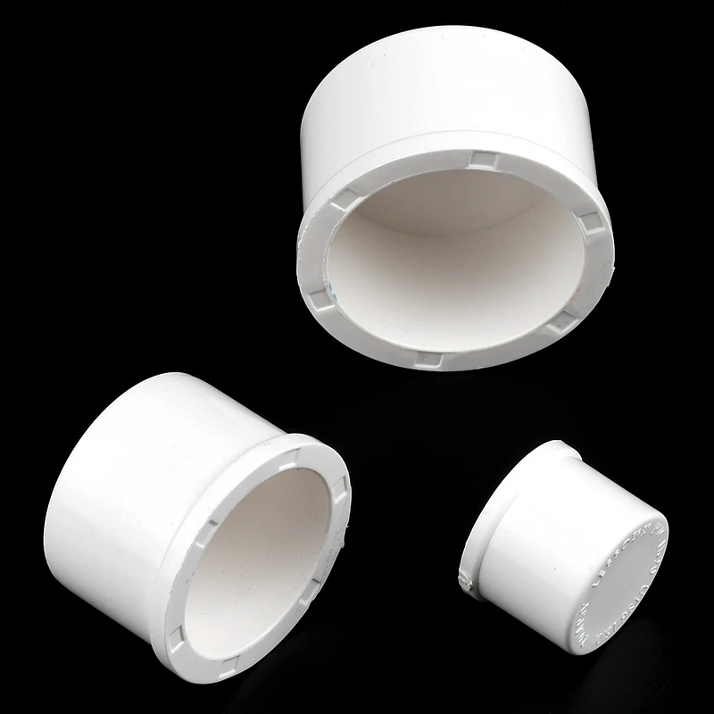 I.D 20~50mm Water Supply Pipe White PVC End Cap Connector Irrigation Garden Water Pipe Plug Farm Hydroponic UPVC Pipe Fittings