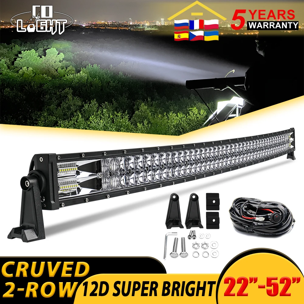 CO LIGHT 12D 42inch 820W 12V 24V Offroad Led Light Bar Spot Flood Combo 2-Rows Led Work Light for Car 4WD Truck SUV ATV Lada UAZ