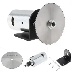 24V 555 Motor Table Circular Saw Kit with Ball Bearing Mounting Bracket and 60mm Saw Blade for Cutting Polishing Engraving DIY