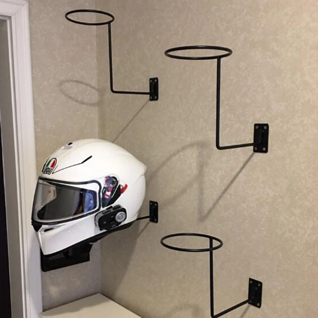 Motorbike Helmet Display Rack, Wall Mount Bicycle Helmet Holder, Helmet Storage