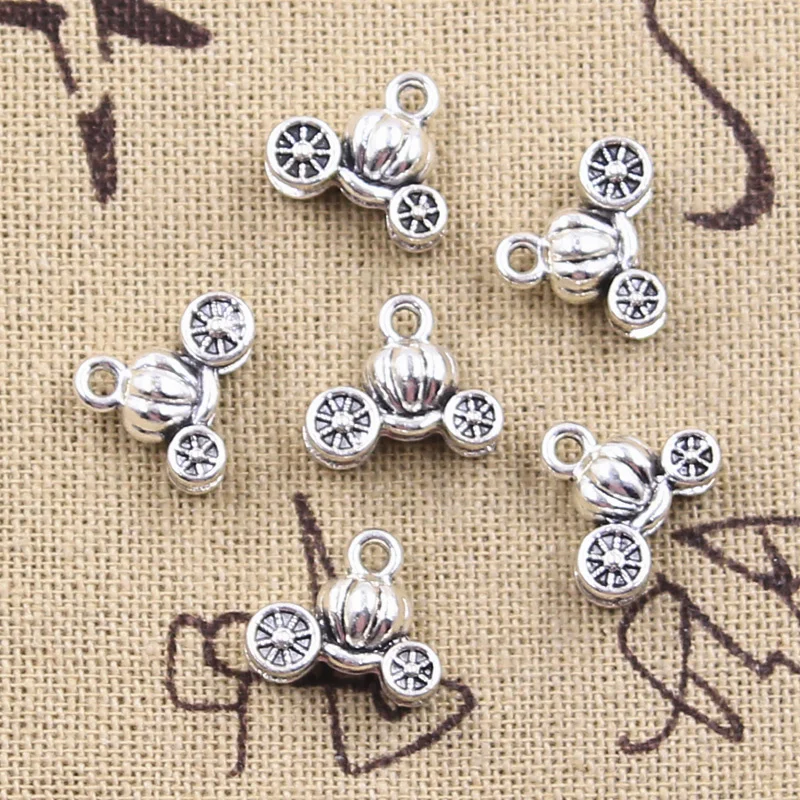 20pcs Charms Lovely Pumpkin Car 11x13x5mm Antique Silver Color Pendants DIY Crafts Making Findings Handmade Tibetan Jewelry