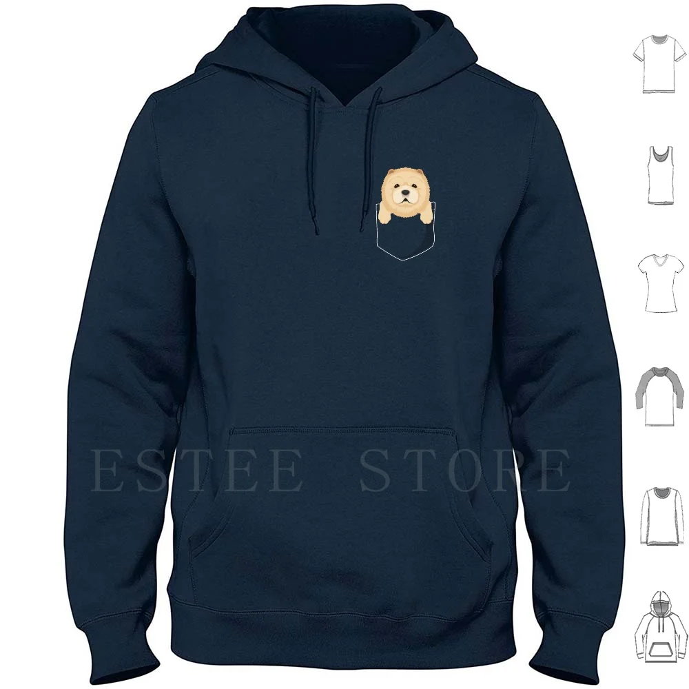 Sudaderas con capucha de cachorro Chow Chow de bolsillo para amantes de los perros, rescate de cachorros, animales de compañía, adopción, ladridos, cola que se mueve, perro