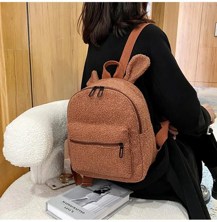 Personalisierter Bären-Rucksack mit Namen, Mädchen-Geschenke, Einkaufstasche, Rucksäcke, niedliche Ohren, Mini-Rucksack, bedruckter Kinder-Rucksack, Kleinkind-Rucksack