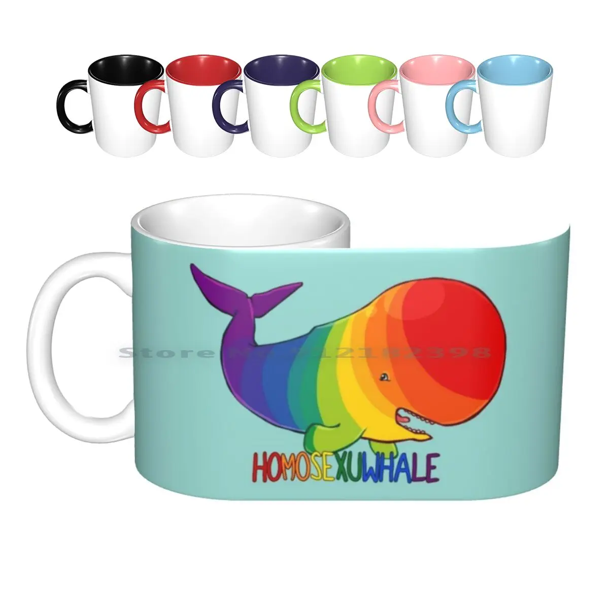 Homosexuwhale-With Text Ceramic Mugs Coffee Cups Milk Tea Mug No Homo Yes Homo Homosexuwhale Gay Lesbian Lesbian Gays Pride Gay