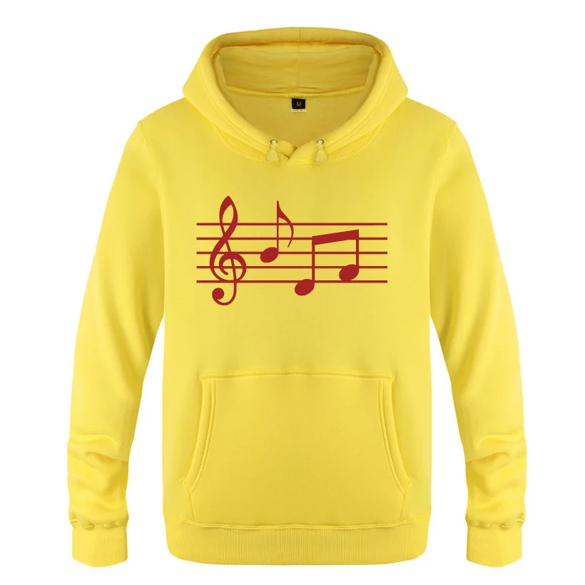 Mens Hoodies MUSIC NOTES Printed Hoodie Men Hip Hop Fleece Long Sleeve Man's Sweatshirt Skate Pullover Tracksuit Coat Moletom