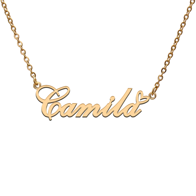 

God with Love Heart Personalized Character Necklace with Name Camila for Best Friend Jewelry Gift