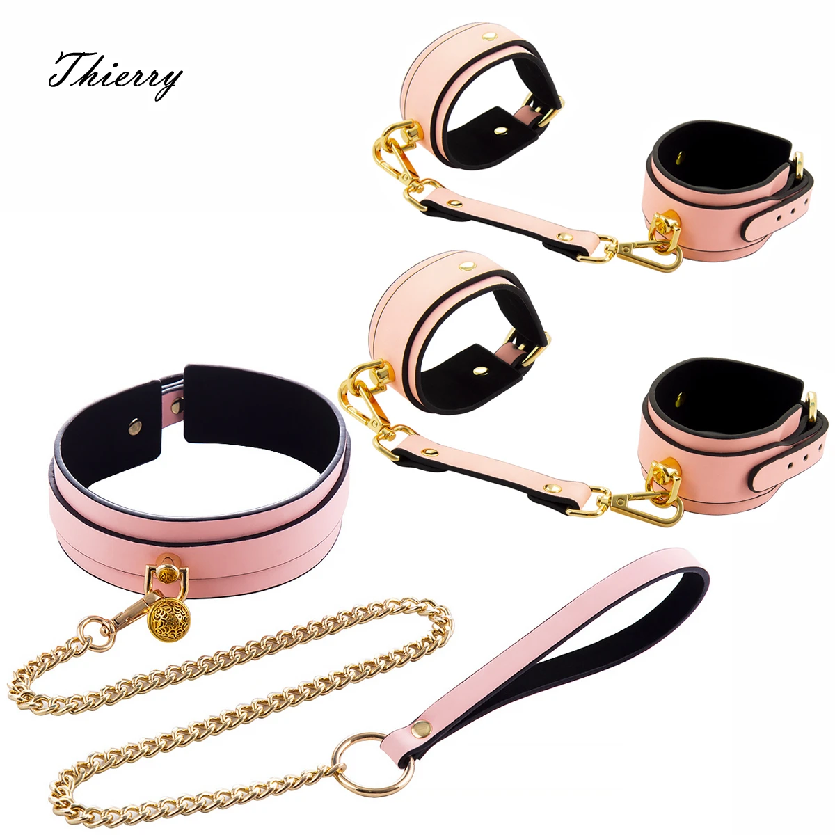 ثيرري 3 قطعة من ألعاب الجنس المثيرة المضيئة للأزواج لعبة الكبار BDSM مجموعة عبودية أصفاد للكاحل وطوق لعبة الوثن