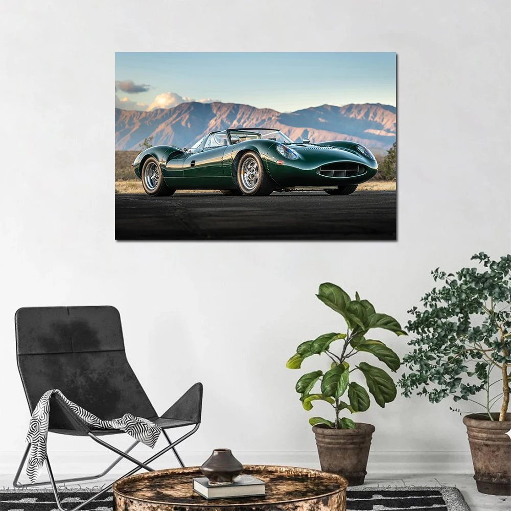 Jaguar XJ13 Supercar Poster Canvas Cloth Fabric Print Painting for Home Decor Wall Art Picture