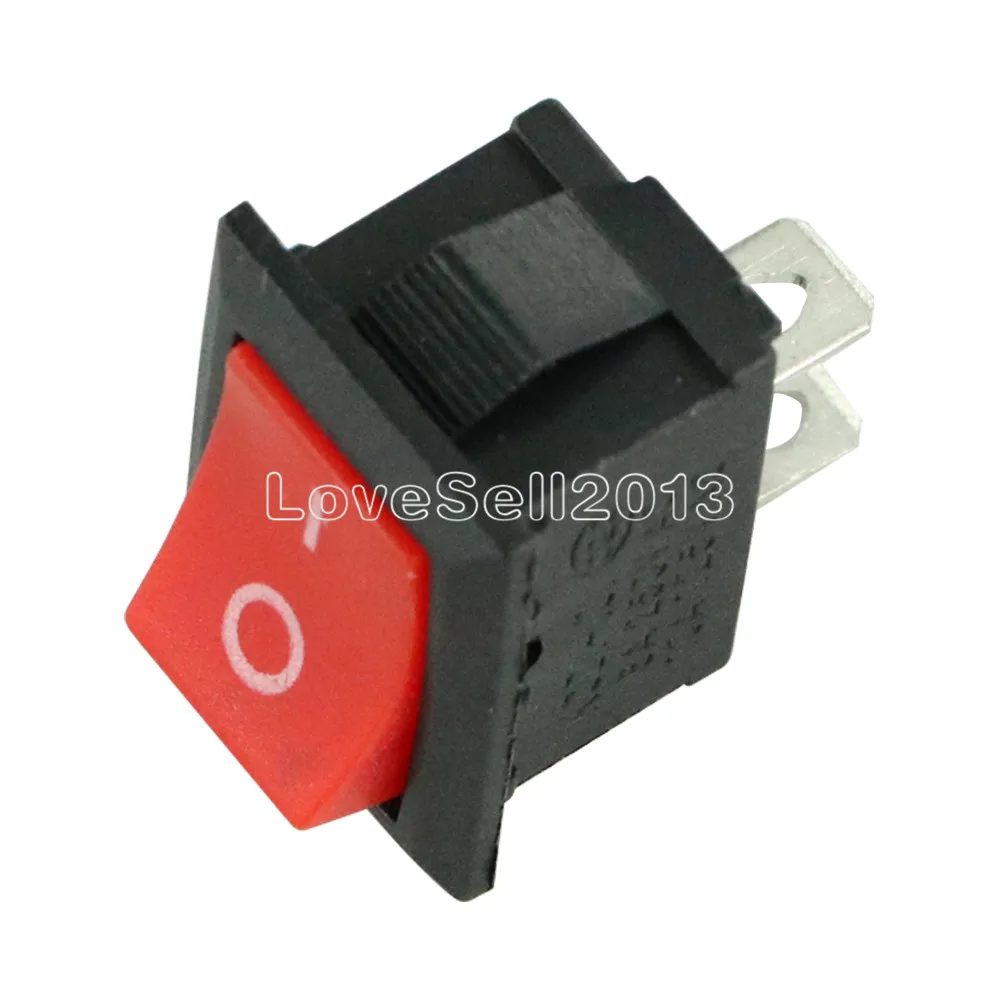 5pcs KCD1-101 Switch AC 6A 250V 2 Pin ON/OFF I/O SPST Snap in Mini Red Button Boat Rocker Switch 15*21MM Tools