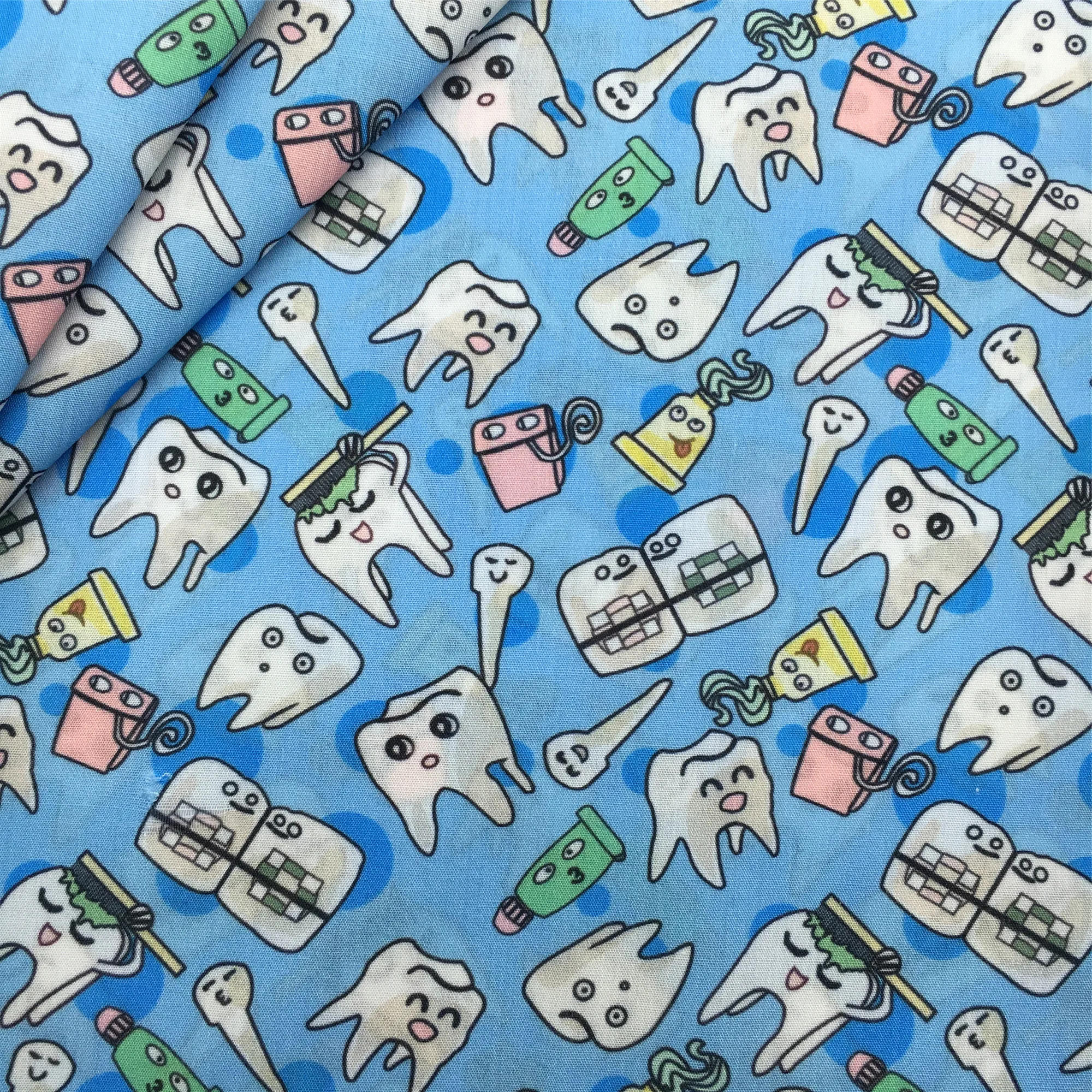 Nurse Doctor Tooth Medical Design 50*145cm Polyester Cotton/Pure Cotton Fabric for Tissue Sewing Quilting Fabric Needlework DIY view 3