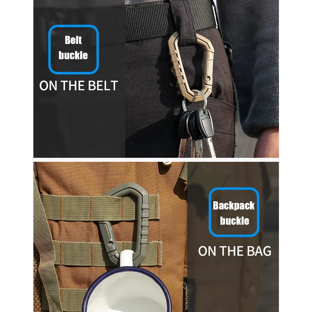 Mosquetão quickdraw ferramenta clipe molle webbing cinta mochila ao ar livre fivela de bloqueio instantâneo acampamento escalada saco tático pendurar gancho fecho