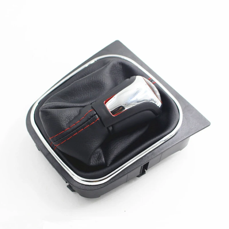 5 Or 6 Speed Chrome Car Gear Shift Knob With Leather Boot Lever For volkswagen VW Golf Golf 5 6 MK5 MK6 for Jetta MK6 2004-2011