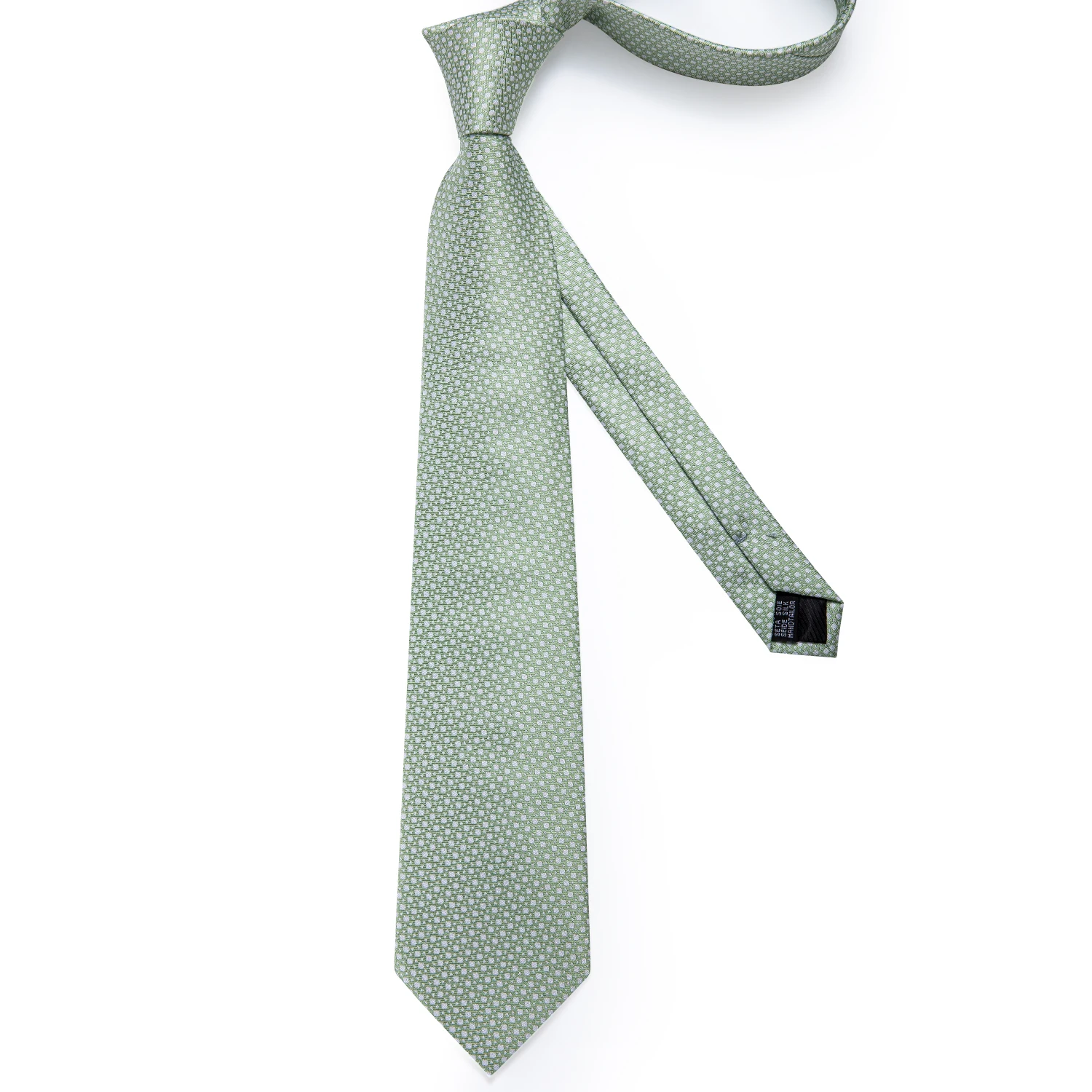 Modische 8cm Krawatte Hellgrün Herren Business Hochzeit Party Formelle Krawatte Accessoires Taschentuch Manschettenknöpfe DiBanGu – Detail 9