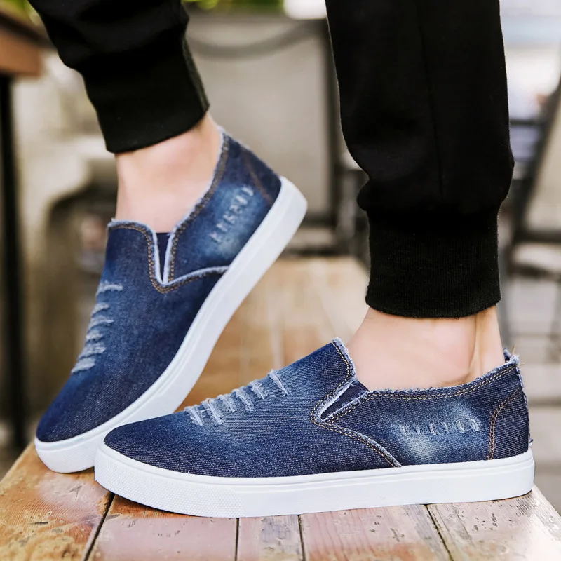 New Spring Autumn Canvas Shoes Men Fashion Denim Shoes Slip-on Mens Casual Shoes Hot Sale Ins Cool Shoes Male Loafers