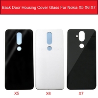 Back Door Housing Cover Glass For Nokia X5 X6 X7 Rear Battery Cover Case For Nokia 5.1 Plus  6.1 Plus Replacement Without Logo