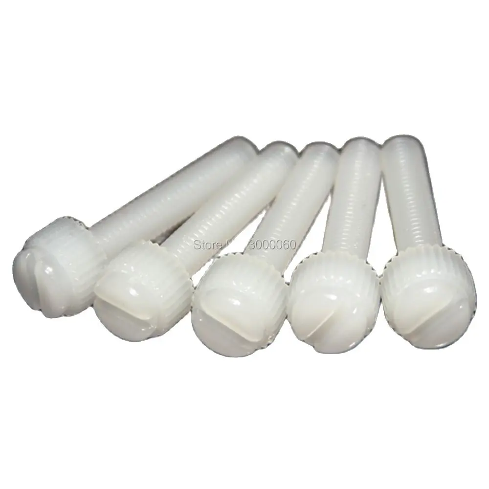 

M3 M4 M5 M6 White Nylon Slotted Knurled Head PC Hand Tighten Thumb Screw 200pcs/lot