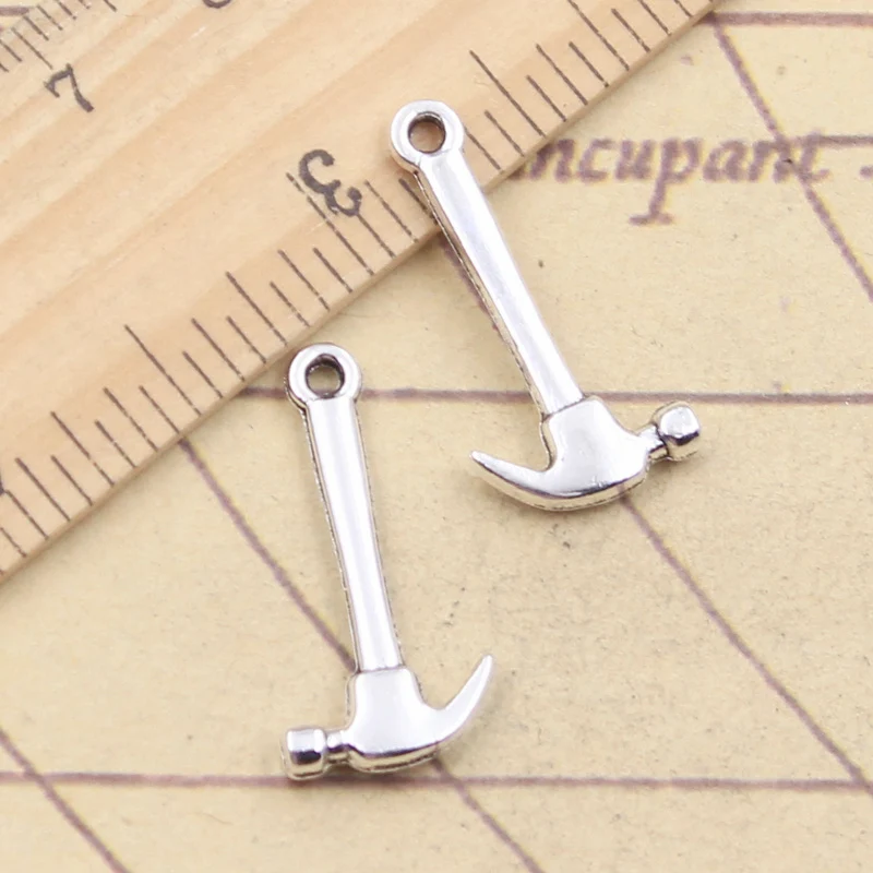 20pcs Charms Tools Hammer 25x13mm Tibetan Silver Color Pendants Antique Jewelry Making DIY Handmade Craft