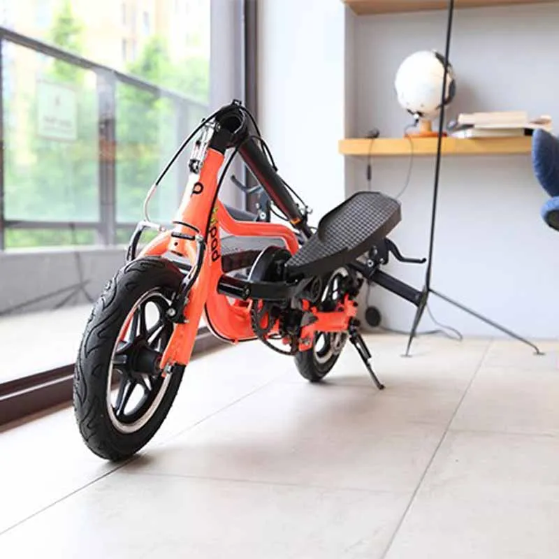 Household Scooter With Seat, Fitness Stepper and Aluminum Alloy Frame Scooter, 12 Inch Wheel Pedal Fold Scooter