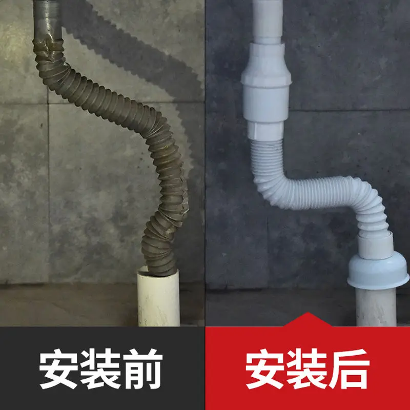 Universal Kitchen Sink Drain Pipes Anti-smelling Repair Parts Tools Bathroom Washbasin Sewer Pipes Faucet Home Repairman E11724