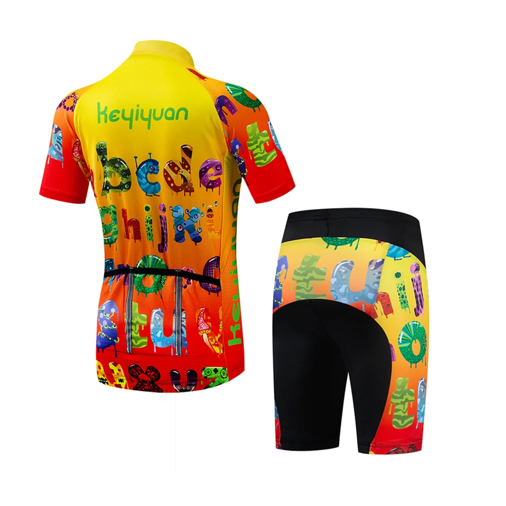 KEYIYUAN 2024 New Children's Cycling Jersey Short Sleeve Sets Kids Mountain Bicycle Suit Boy Girl Bike Cycle Wear Roupa Ciclismo