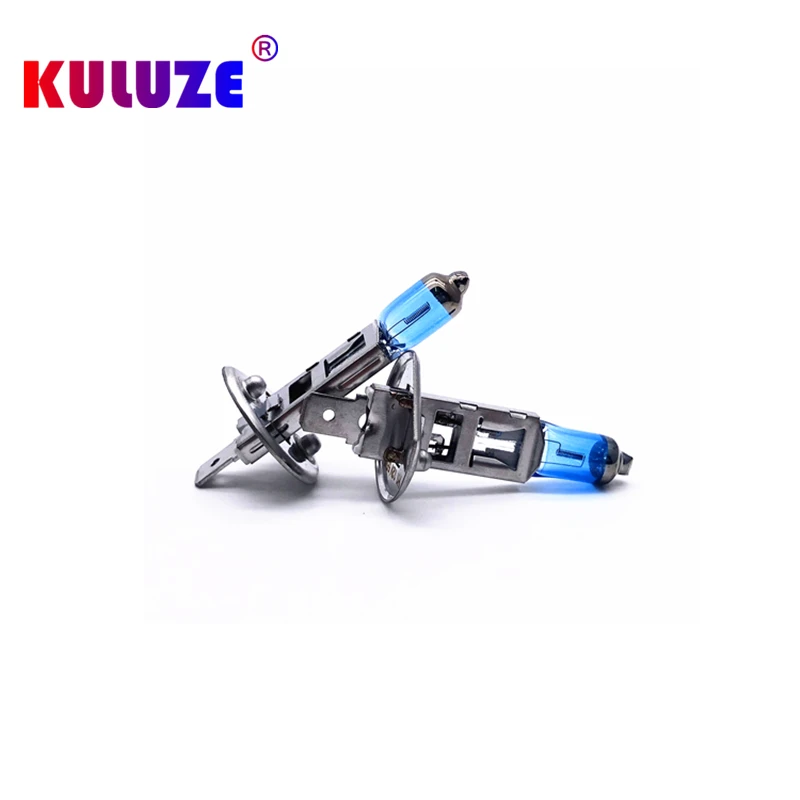 KULUZE Super White Platinum Halogen Bulb 2PCS H1 H3 H4 H7 H8 H9 H11 9005 HB3 9006 HB4 12V 100W Quartz Glass Car Headlight Lamp