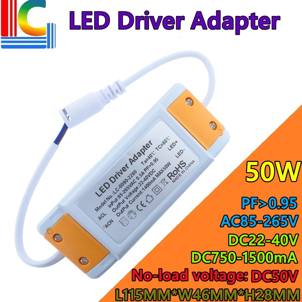 24W 36W 42W 50W LED driver Adapter 600mA 900mA 1500mA  Panel light Power Supply AC85-265V Lighting Transformers For LED Lamp DIY