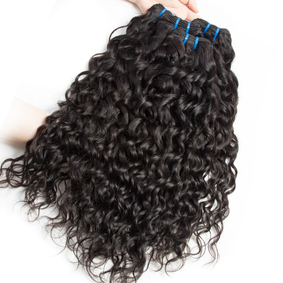 Water Wave Bundles Alibaby 100% Human Hair Bundles Brazilian Remy Hair For Black Women Natural Color 30 Inch 3 4 Bundles Deal