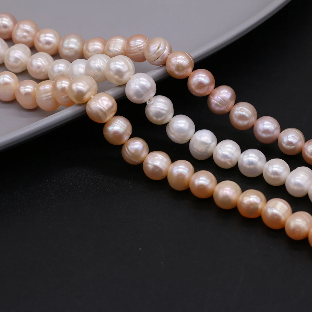 Natural Fresh Water Pearl Beads Nearly Round Shape 8-9mm DIY for Jewelry Making Necklaces Accessories Bracelet Earrings Gift