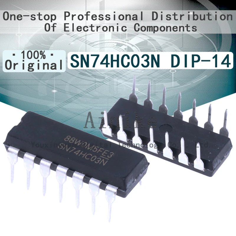 10/Pcs New Original 74HC03N SN74HC03N DIP-14 Four 2 input positive and negative gate chip IC