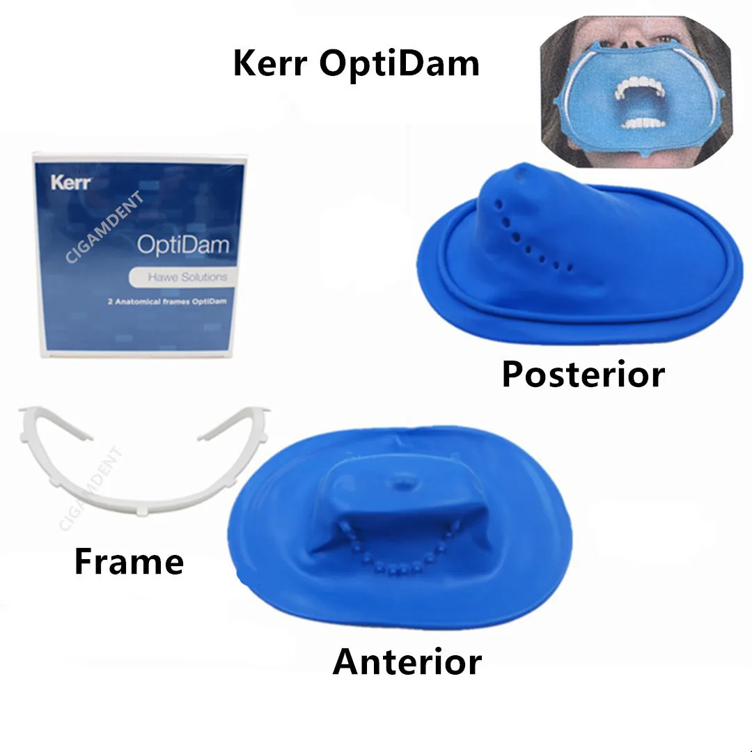 

1Kit Kerr OptiDam 3D Dental Rubber Dam Sheet Natural Latex Anterior Posterior With Frame