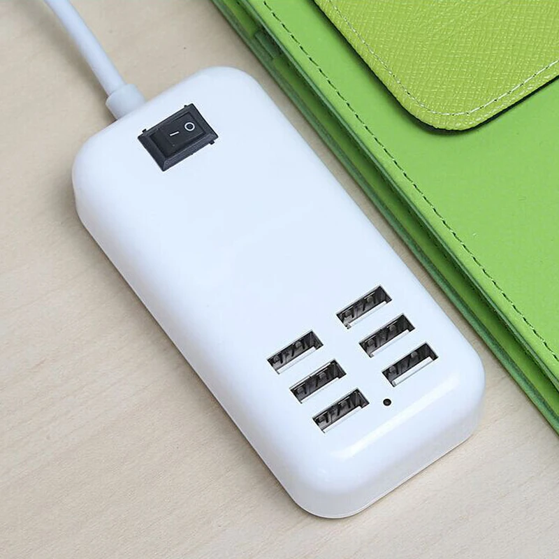 EU/US 4A/3A Plug Wall Dock Fast Charging Extension Power Adapter for iPhone 12 11 X Huawei Phone Tablet USB Charger HUB 6 Ports