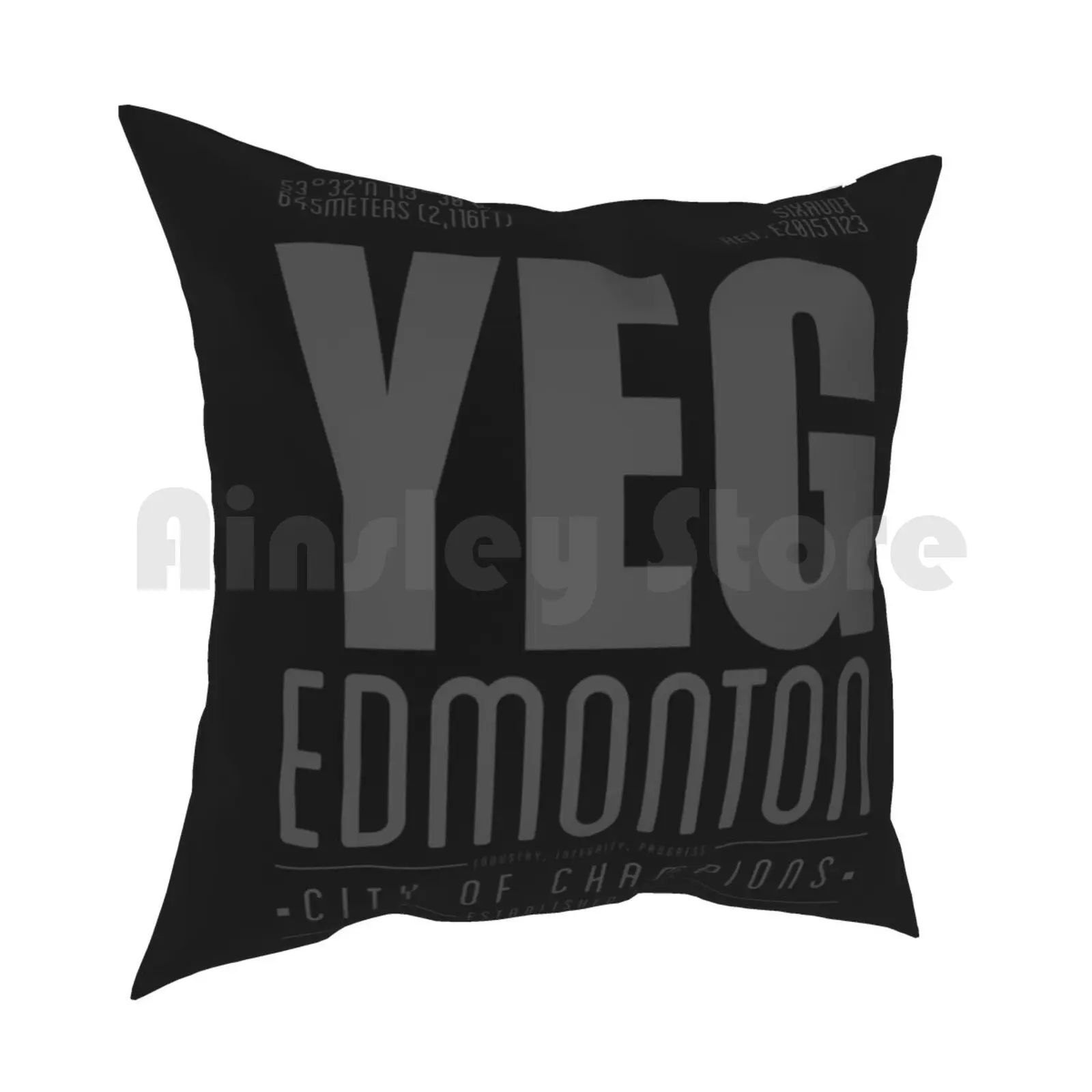 Yeg-Edmonton Pillow Case Printed Home Soft Throw Pillow Yeg Edmonton Alberta Canada 780 587 Capital City Sports Teams