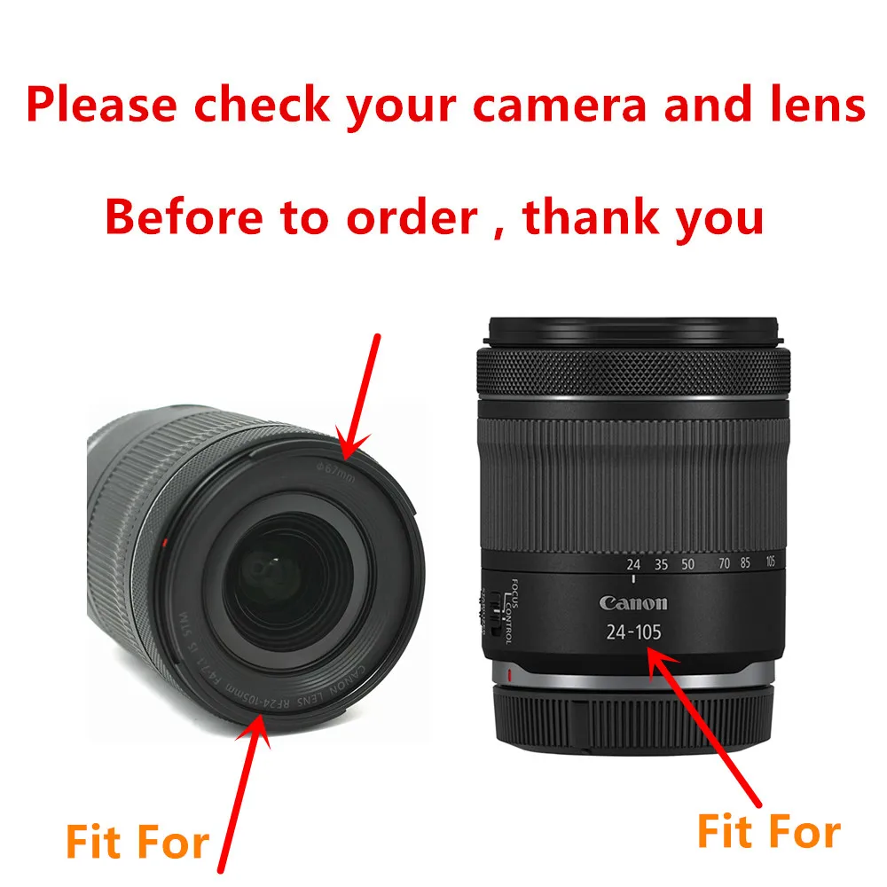 EW73D عكسها عدسة هود لكانون RF 24-105 مللي متر f/4-7.1 IS STM عدسة على EOS R Ra RP R3 R5 R5C R6 II R7 R8 R10 R50 R100 كاميرا