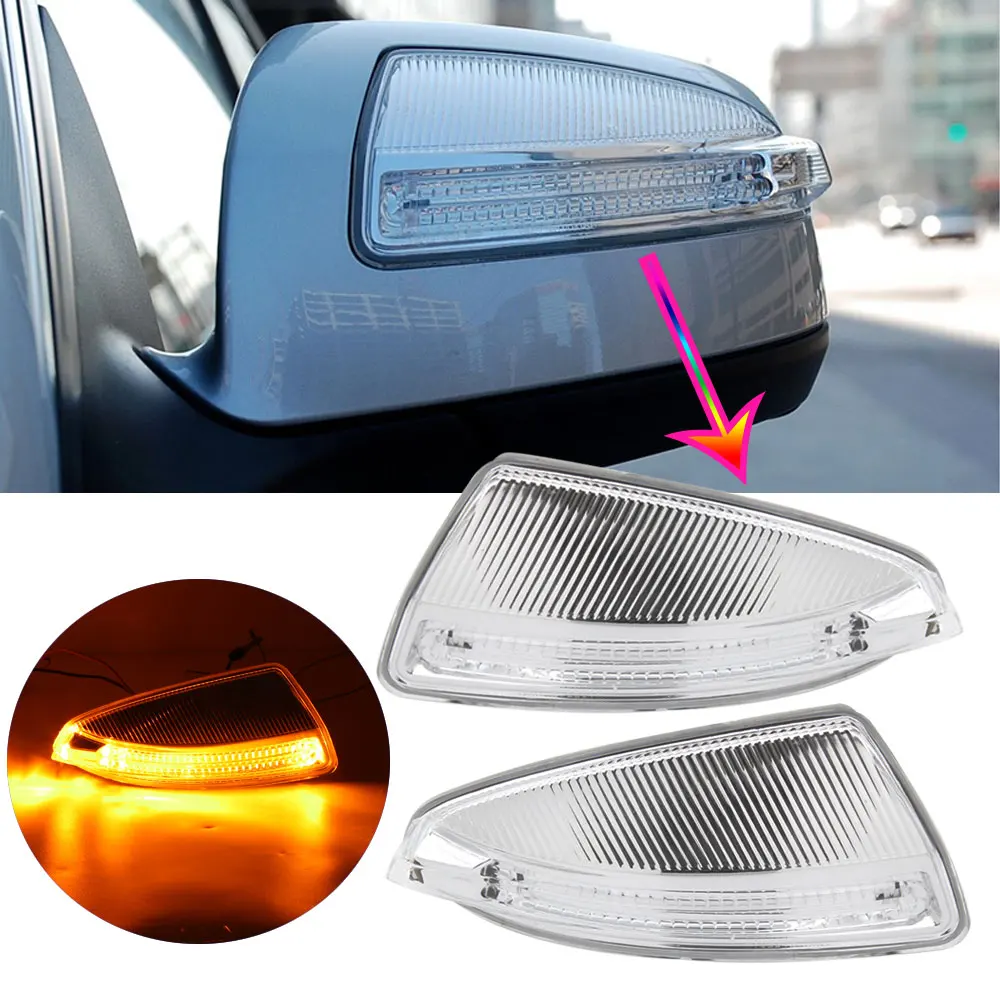 2pcs Car Side mirror light For Mercedes Benz C-Class W204 W164 W639 S204 ML300 ML500 Door LED Rear View Mirror Turn Signal Light