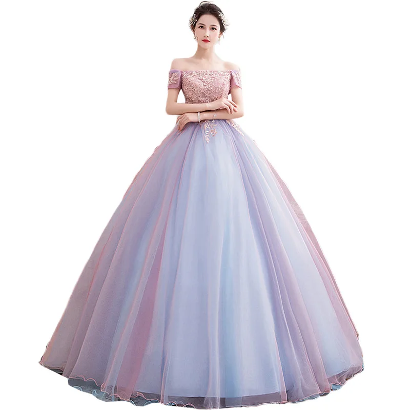 Vestidos de quinceañera 2023, Vestidos Vintage sin hombros para fiesta de graduación, vestido de baile de lujo con encaje bordado de tul, Vestido largo de anfitrión