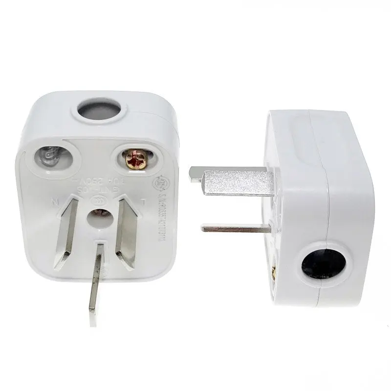 China 10A 3-Flat Pin Male Main Power Plug AC100~250V 10A White