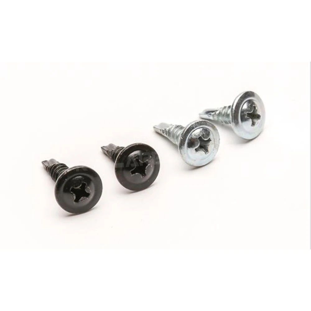 Carbon Black/Silver Steel Phillips Head Self-tapping M4 M5 screws Fits For universal Car Rear Bumper lip Diffuser Installation