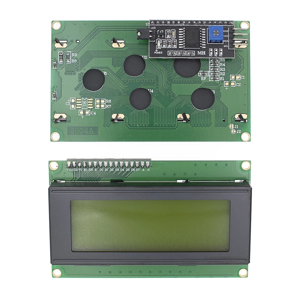 LCDシリアルインターフェースアダプターモジュール,青と緑の画面文字,20x4,lcd2004 i2C,2004a