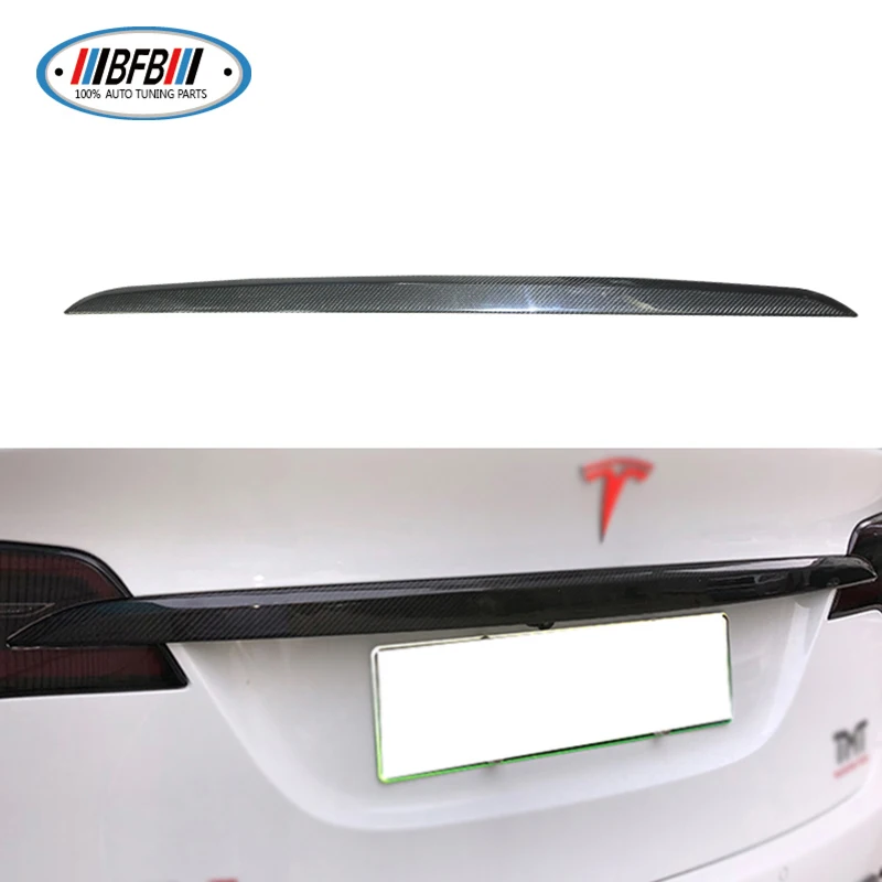 

Dry Carbon Fiber Rear Trunk Tailgate Decoration Trim Add on style For Tesla Model X SUV 2016-2018