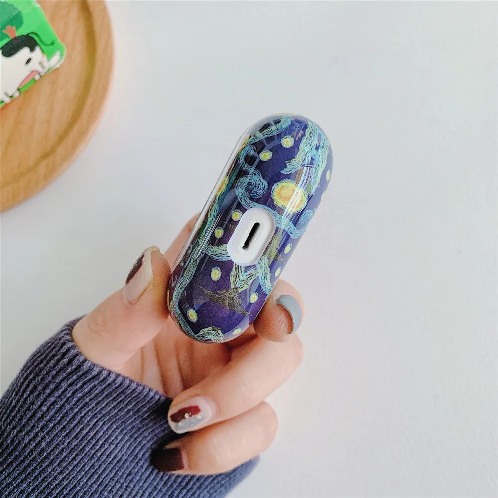 Para airpods pro caso de luxo casca dura airpods3 pintura a óleo caso fone ouvido ar pods acessórios para apple airpods pro casos