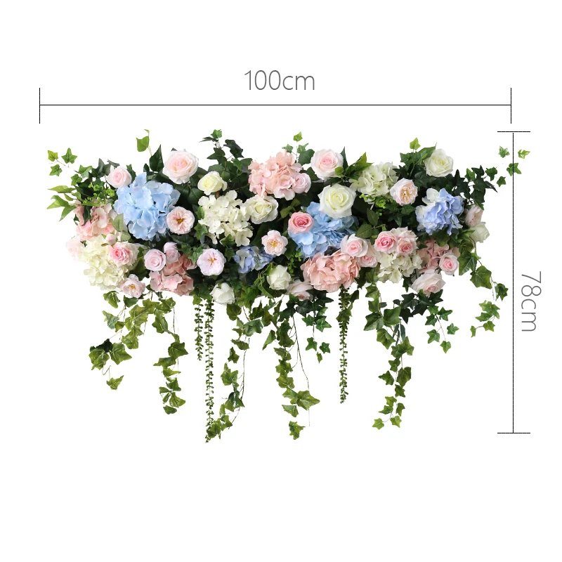 JAROWN guirnalda de flores artificiales para boda, arco colgante rosa y azul, hojas de vid, decoración Floral, decoración de fondo para fiesta de cumpleaños