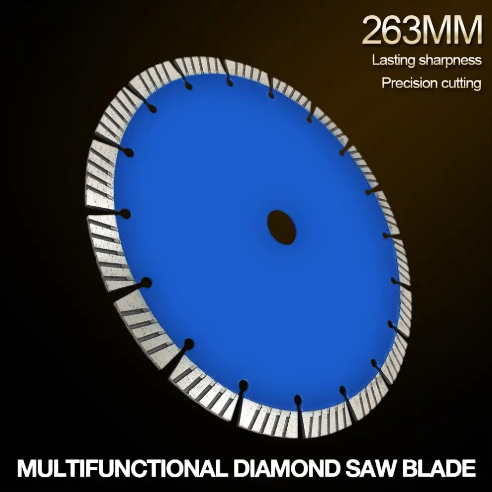 

263mm Split Tooth Segmented Shape Diamond Saw Blade Volcanic Rock Cutting Blade Support Wet / Dry Cutting for Concrete / Masonry